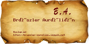 Brüszler Aurélián névjegykártya